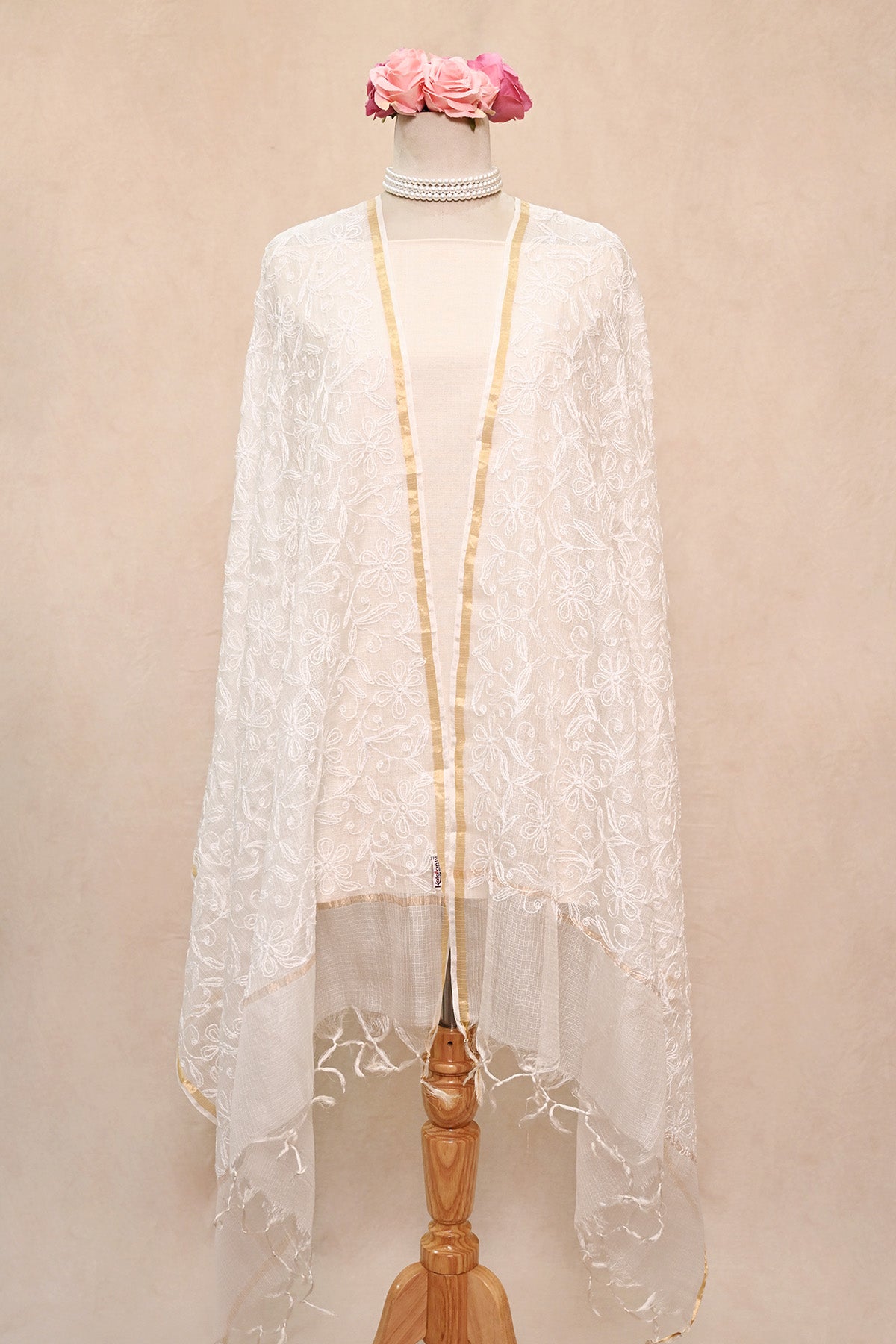 Off White Kota Silk Dupatta