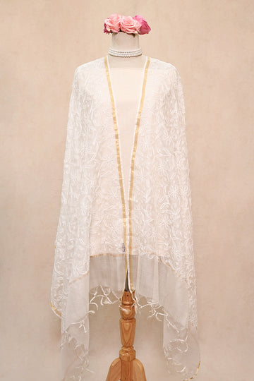 Off White Kota Silk Dupatta