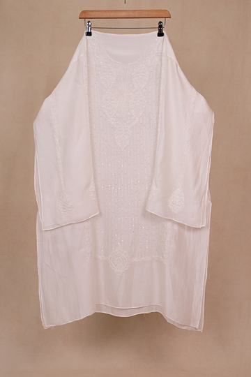 Off White
 Soft Silk Chikankari Co-ord Set