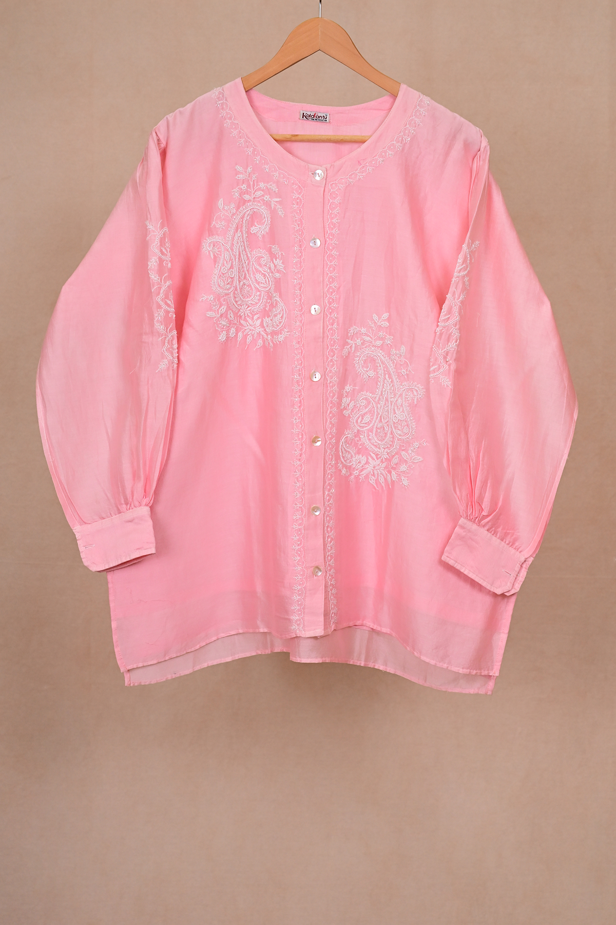 Pink Soft Silk Chikankari Co-ord Set