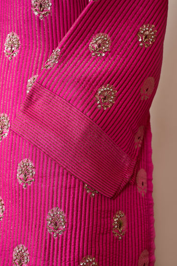 Rani Pink Silk Zardozi Suit