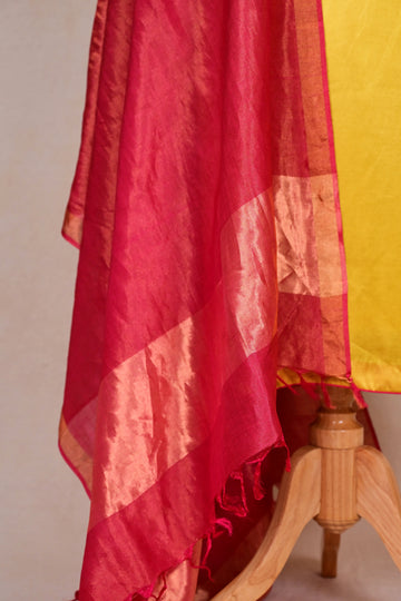 Yellow Gajji Silk Zardozi Suit