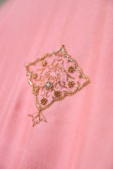 Peach Dupion Silk Kaftan