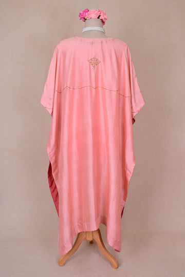 Peach Dupion Silk Kaftan