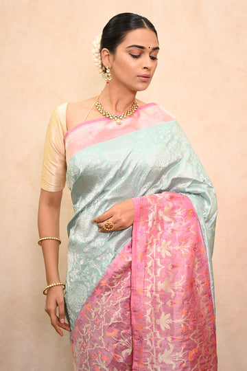 Tissue Banarasi Saree with Jamdani Tilfi Border