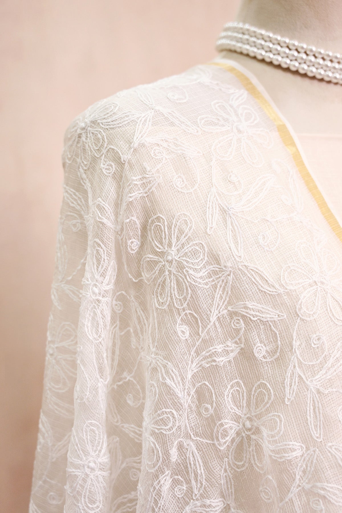 Off White Kota Silk Dupatta