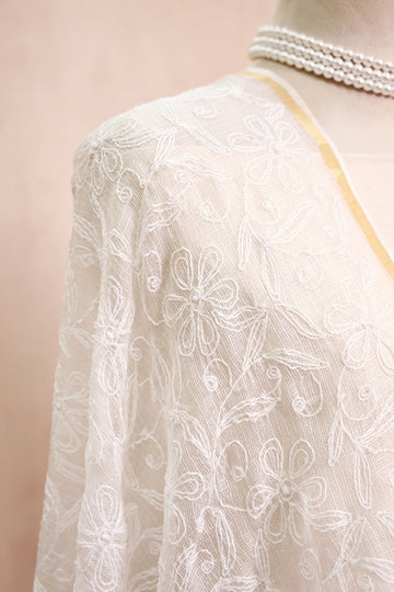 Off White Kota Silk Dupatta
