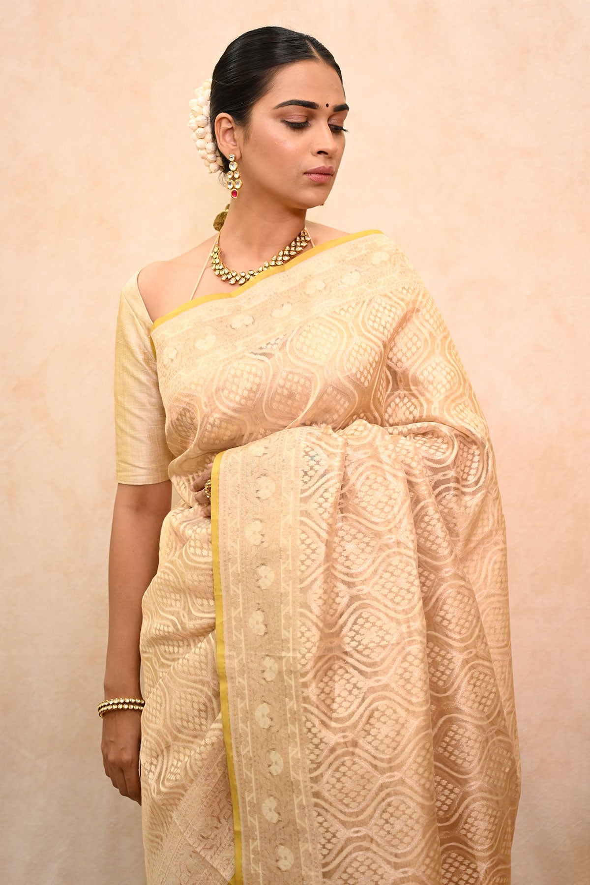 Kora Tissue Patola Banarasi Saree with All Over Zari Work