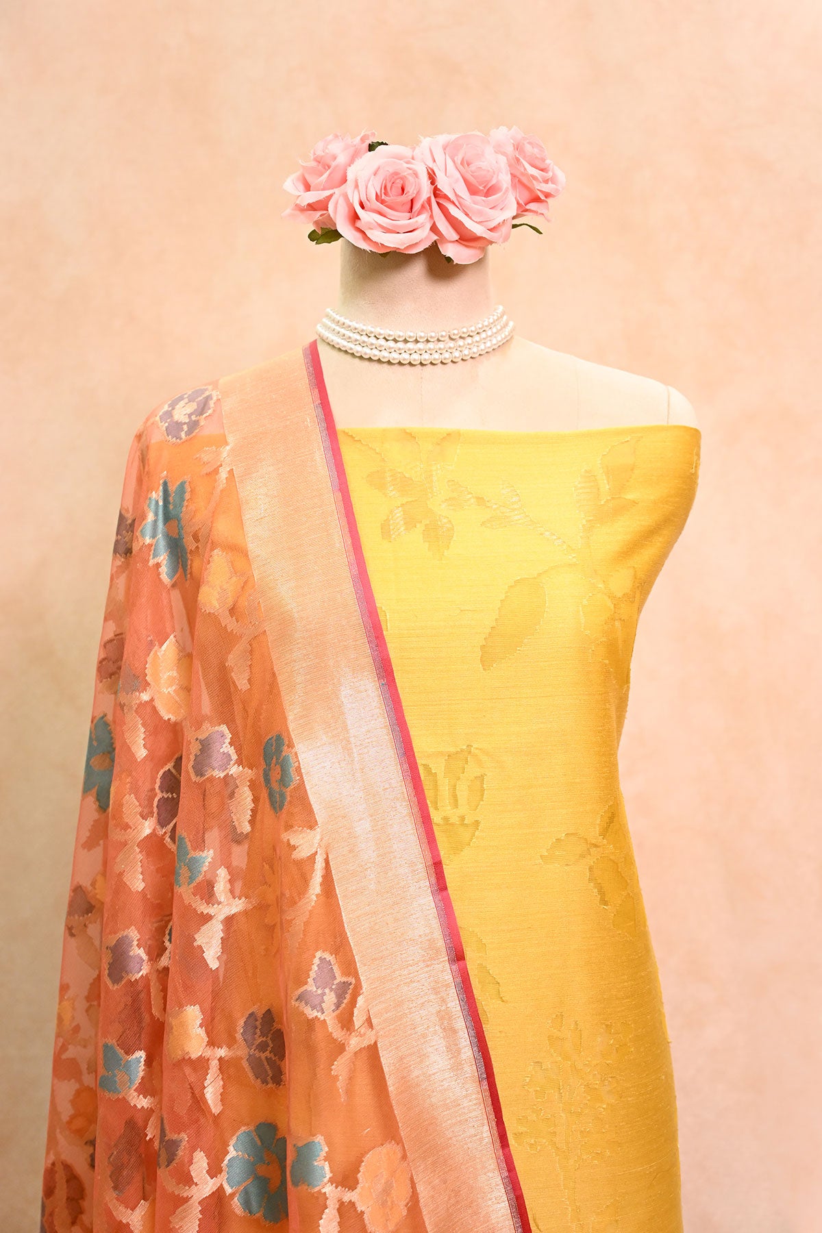 Yellow Banarasi Dupion Silk Suit