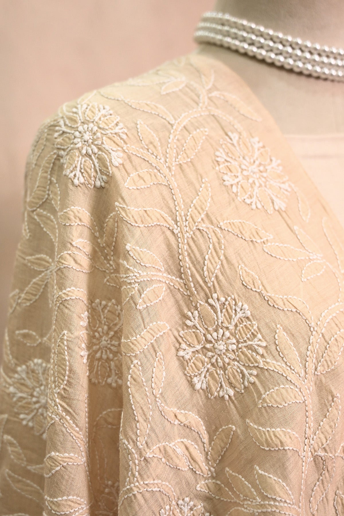 Beige Moonga Silk Dupatta