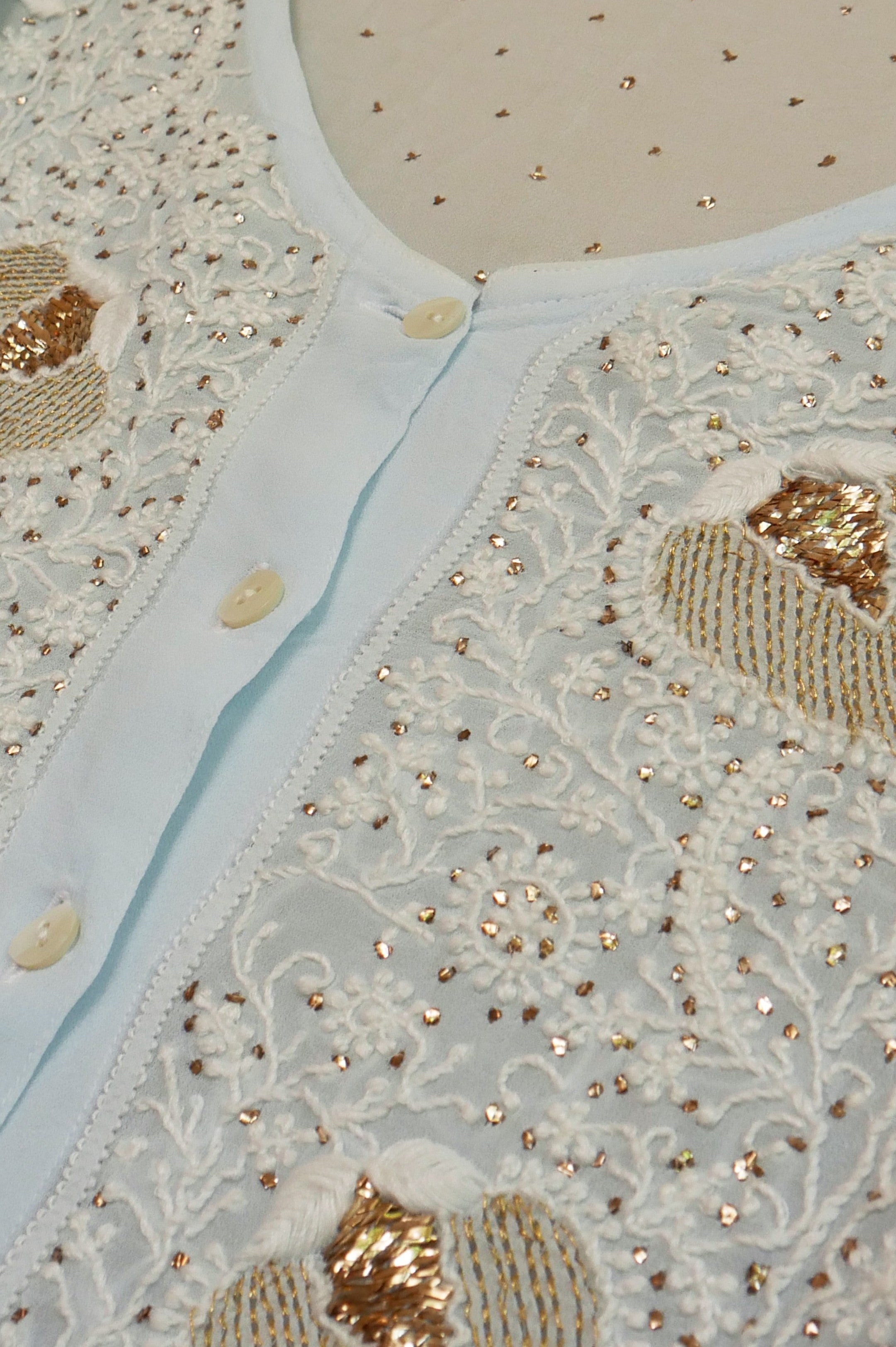 Powder Blue Georgette Chikankari Co-ord set