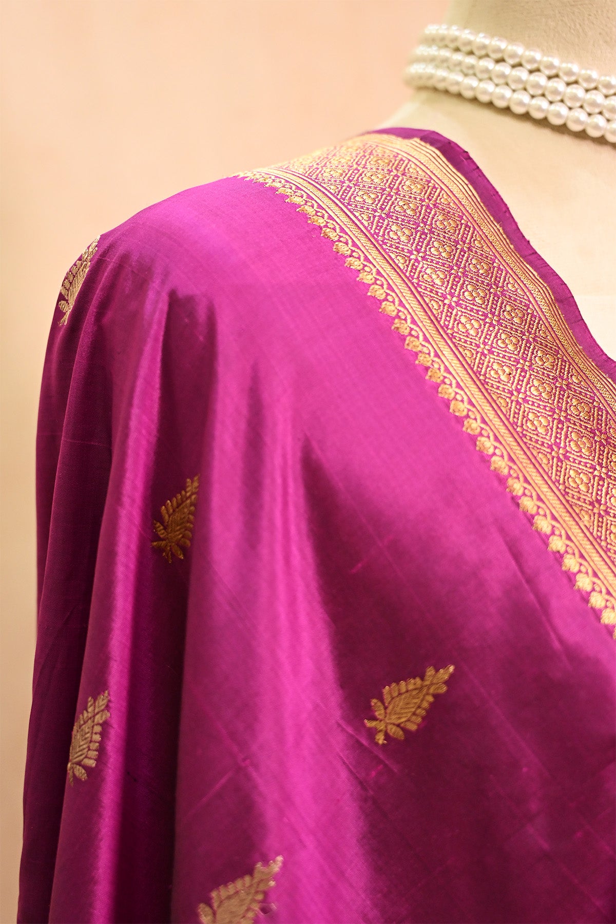 Purple Katan Silk Banarasi Dupatta