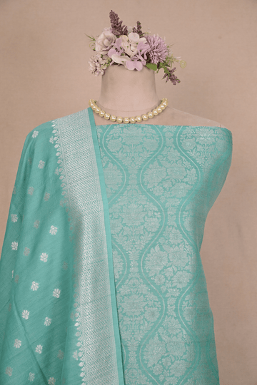 Aquamarine Banarasi Moonga Tussar Suit