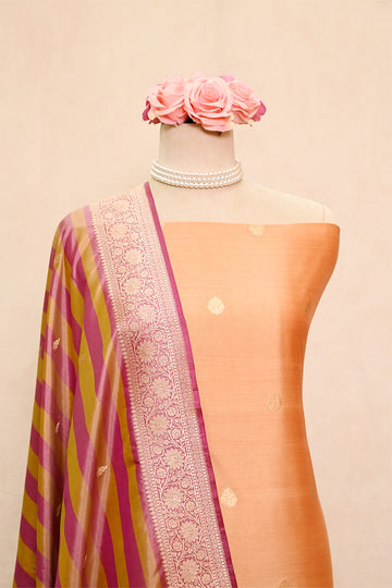 Cantaloupe Chanderi Silk Banarasi Suit