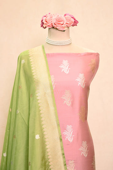 Dusty Pink Katan Silk Banarasi Suit