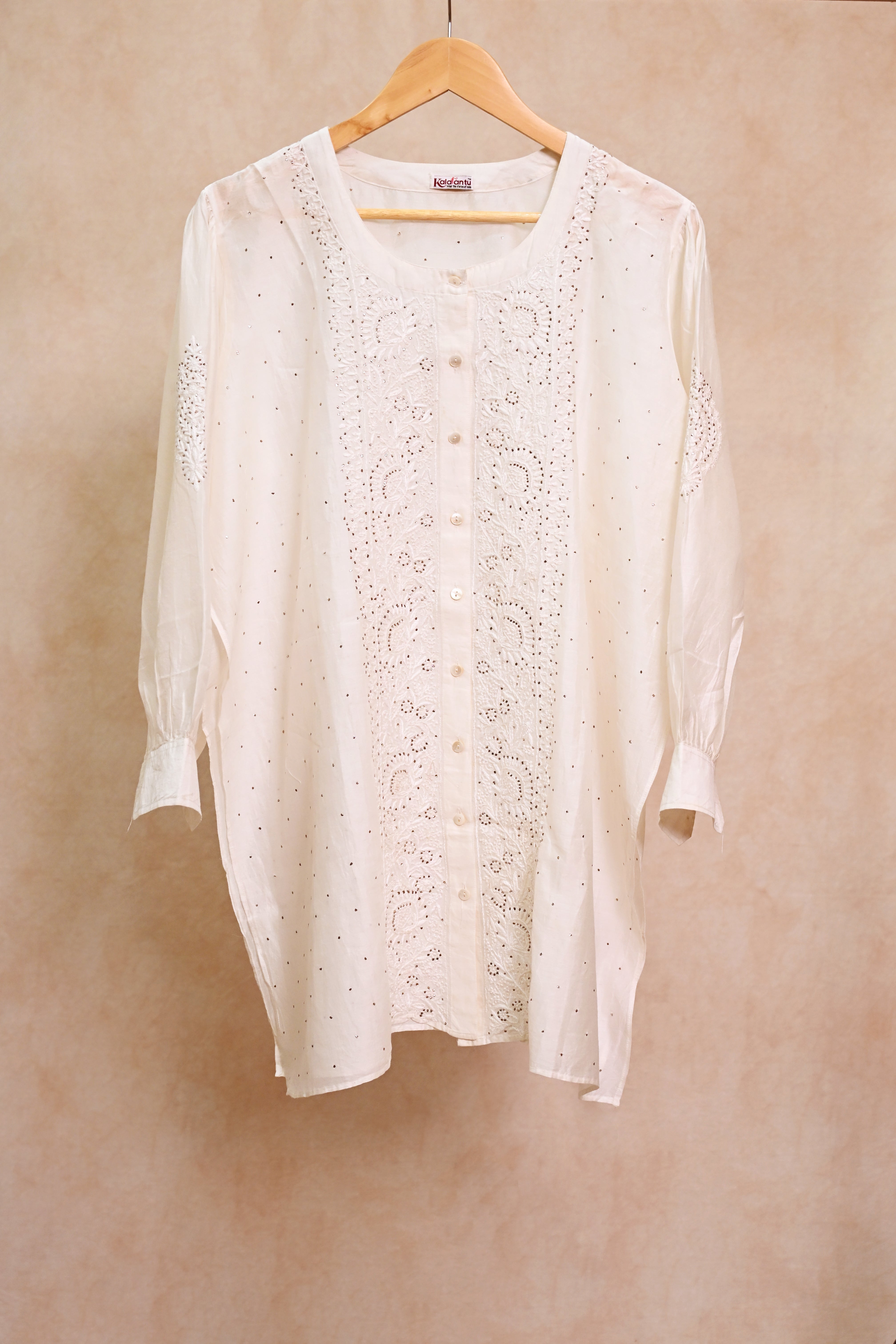 Off White Chanderi Co-ord Set