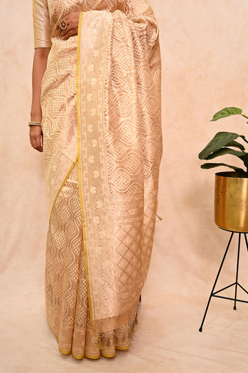 Kora Tissue Patola Banarasi Saree with All Over Zari Work