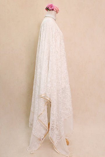 Off White Kota Silk Dupatta
