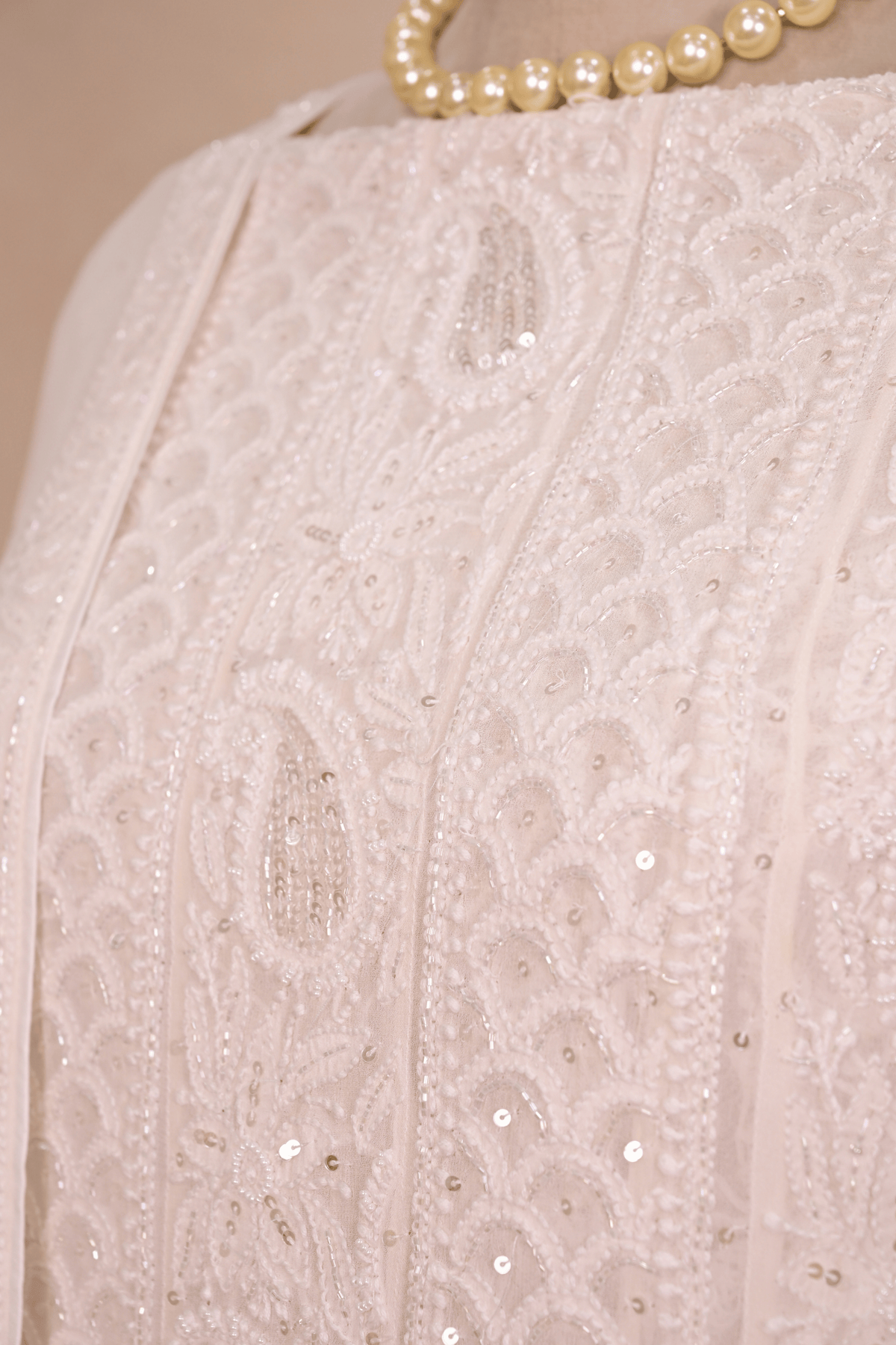 White Georgette Chikankari Anarkali