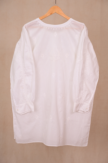 White Dobby Cotton Chikankari Co-ord Set