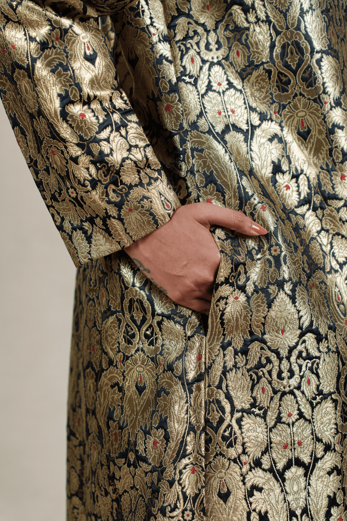 Classic Black Brocade Silk Banarasi Jacket