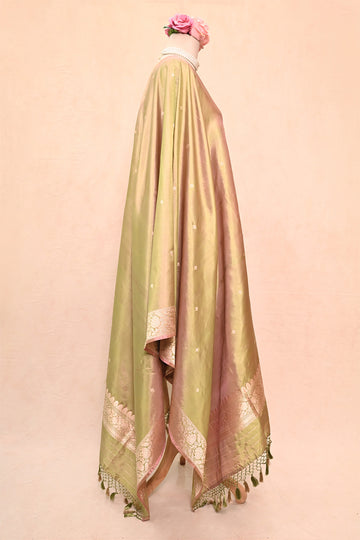 Pista Green Katan Silk Banarasi Suit