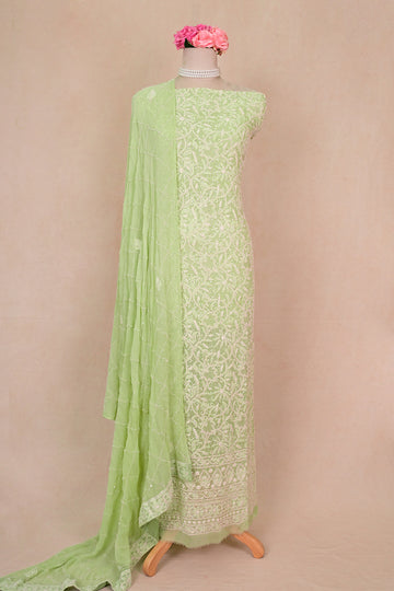Light Green Crepe Chikankari Suit