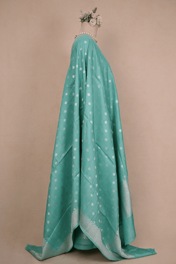 Aquamarine Banarasi Moonga Tussar Suit