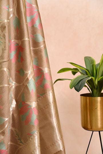 Soft brown Banarasi Dupion Silk Suit