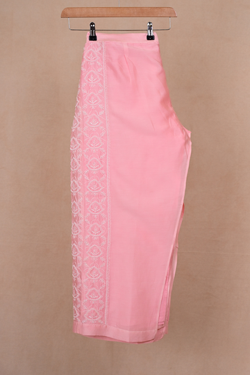 Pink Soft Silk Chikankari Co-ord Set