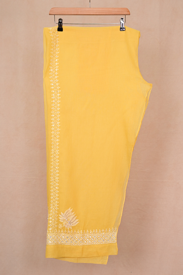 Yellow Kota Cotton Chikankari Co-ord Set