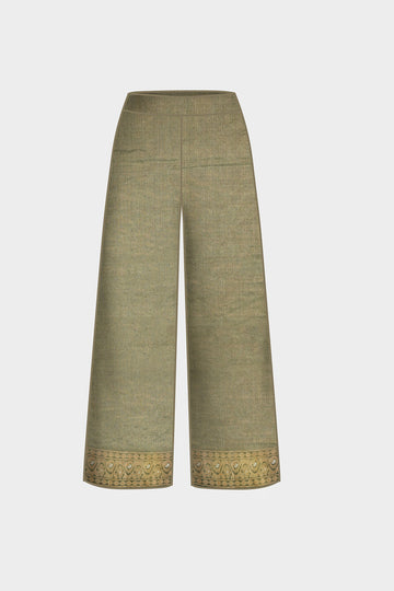 Bottle Green Banarasi Katan Tissue Suit