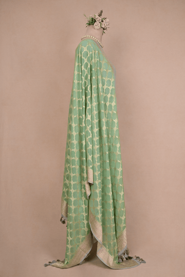 Sea Blue Banarasi Khaddi Georgette Suit