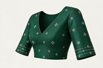 Green Antique Bronze Tissue Zardozi Saree