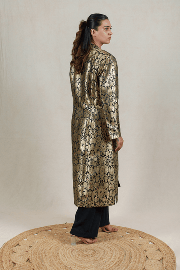 Classic Black Brocade Silk Banarasi Jacket