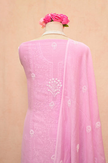 Light Lavender Chanderi Chikankari Suit