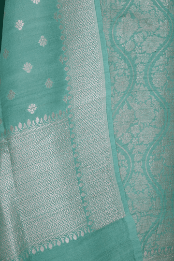 Aquamarine Banarasi Moonga Tussar Suit