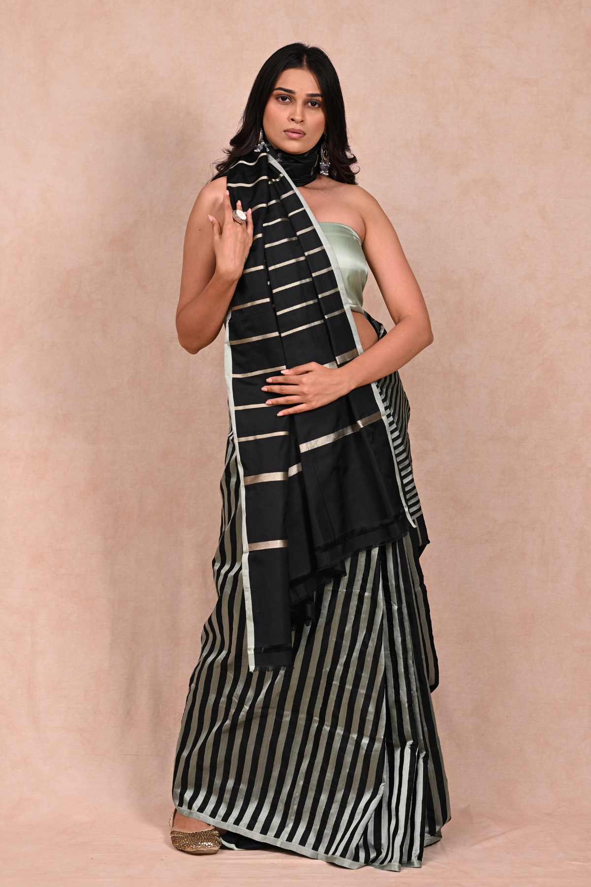 Mushru Satin Banarasi Saree with Twill Weave
