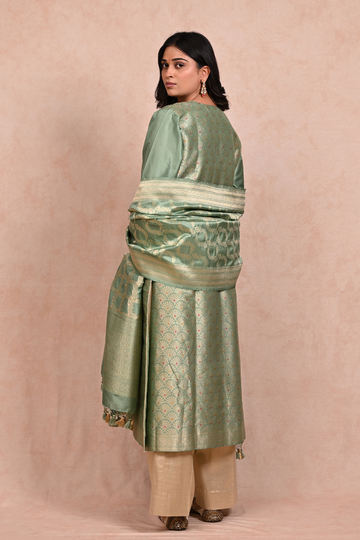 Sea Green Banarasi Brocade Suit