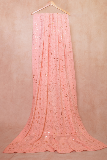 Light Pink Georgette Chikankari Dupatta