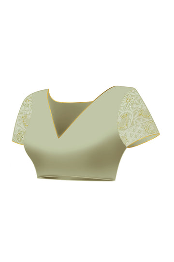 Mint Green Georgette Chikankari saree
