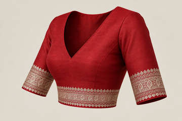 Brick Red Silk Banarasi Saree