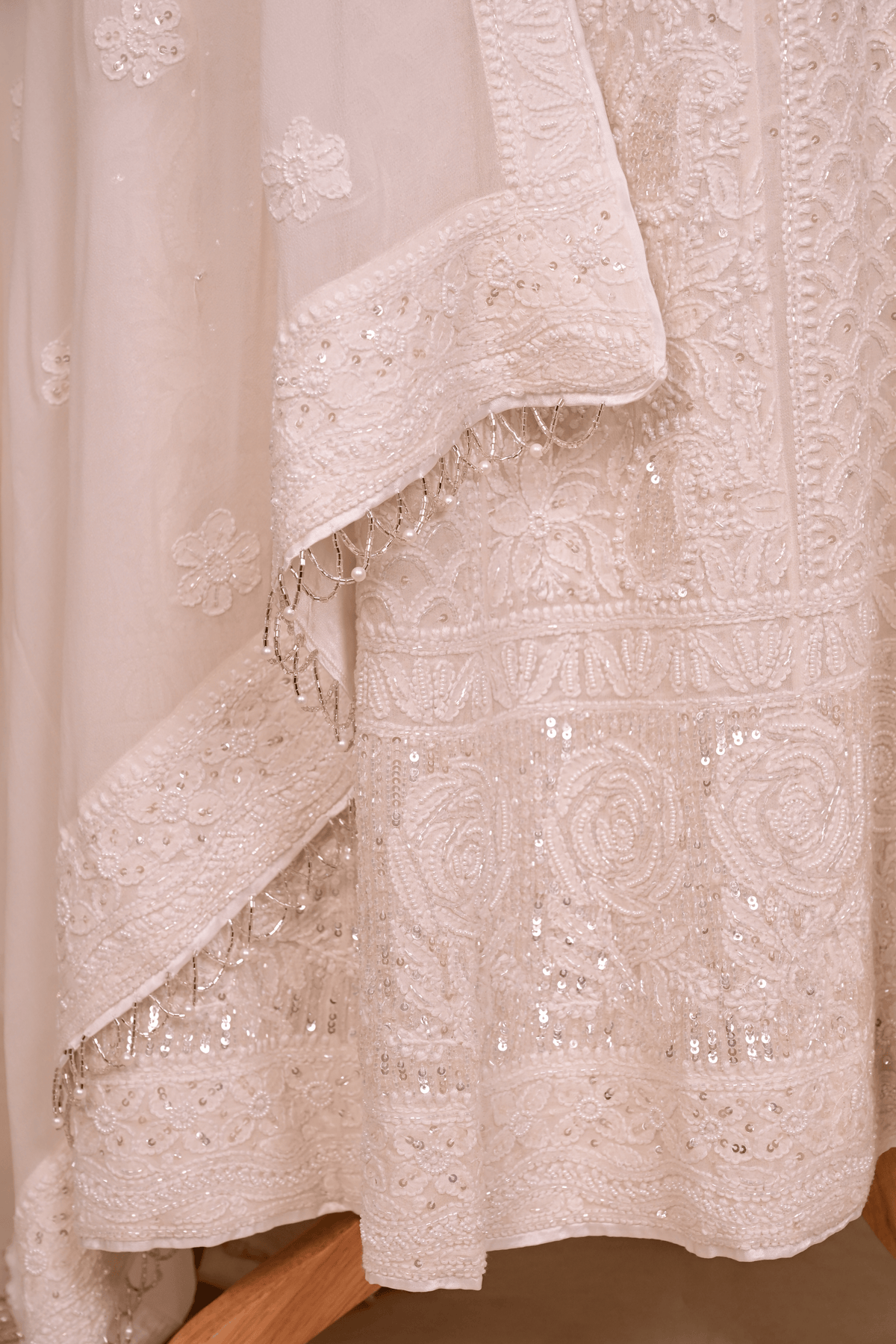 White Georgette Chikankari Anarkali