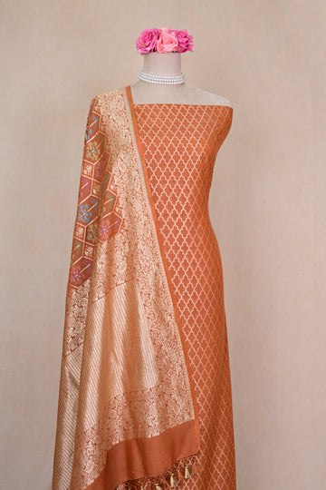 Camel Brown Banarasi Moonga Suit