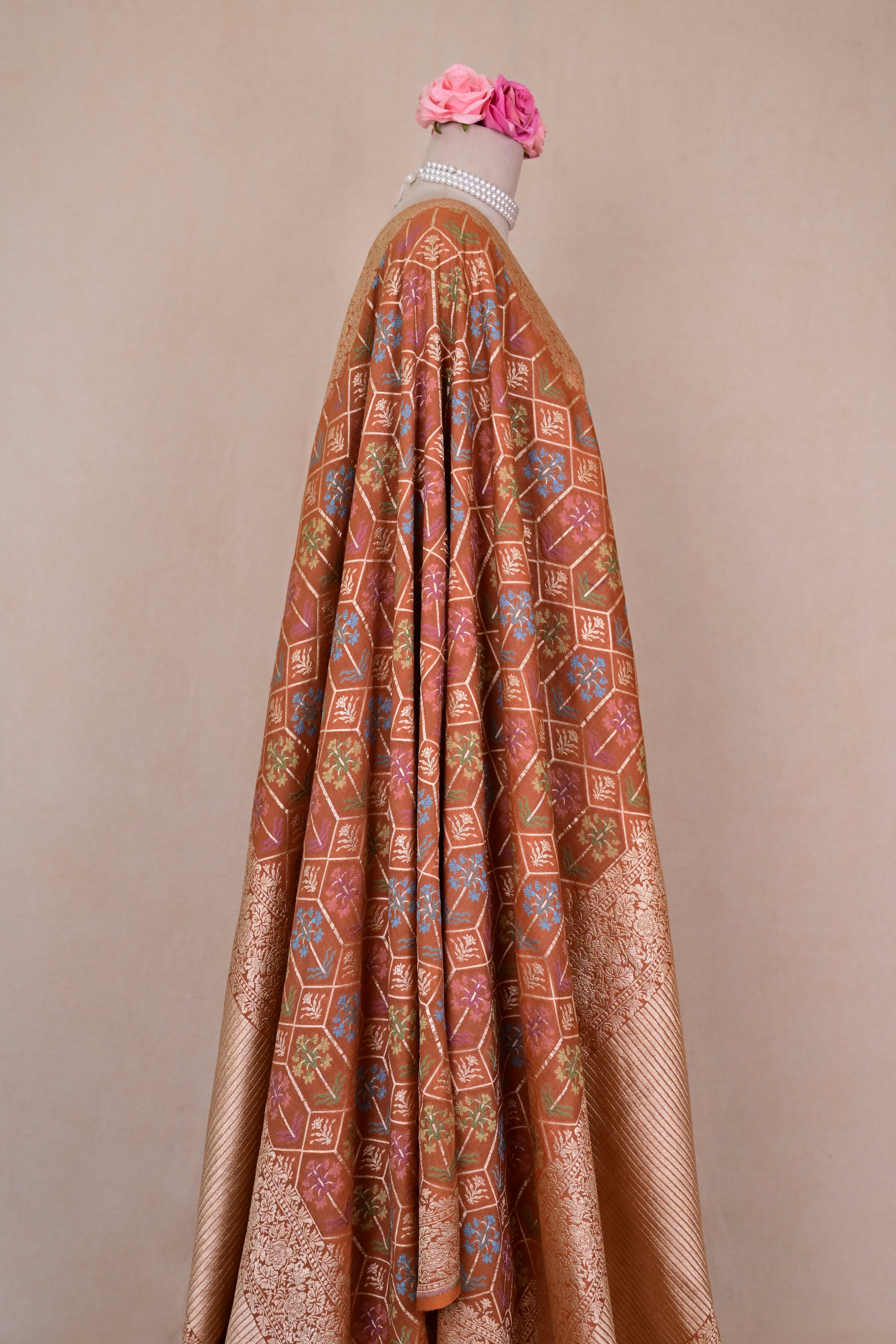 Camel Brown Banarasi Moonga Suit