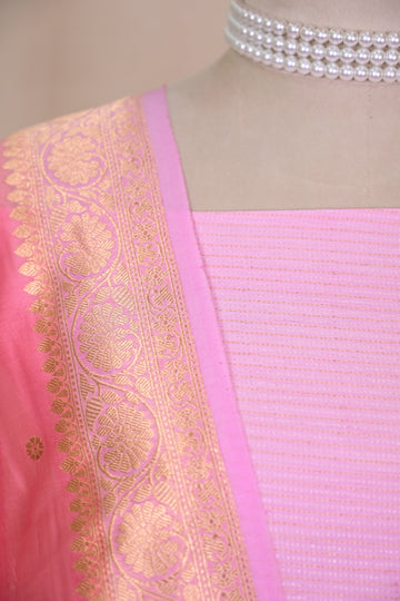 Light Lavender Pink Chanderi Silk Banarasi Suit