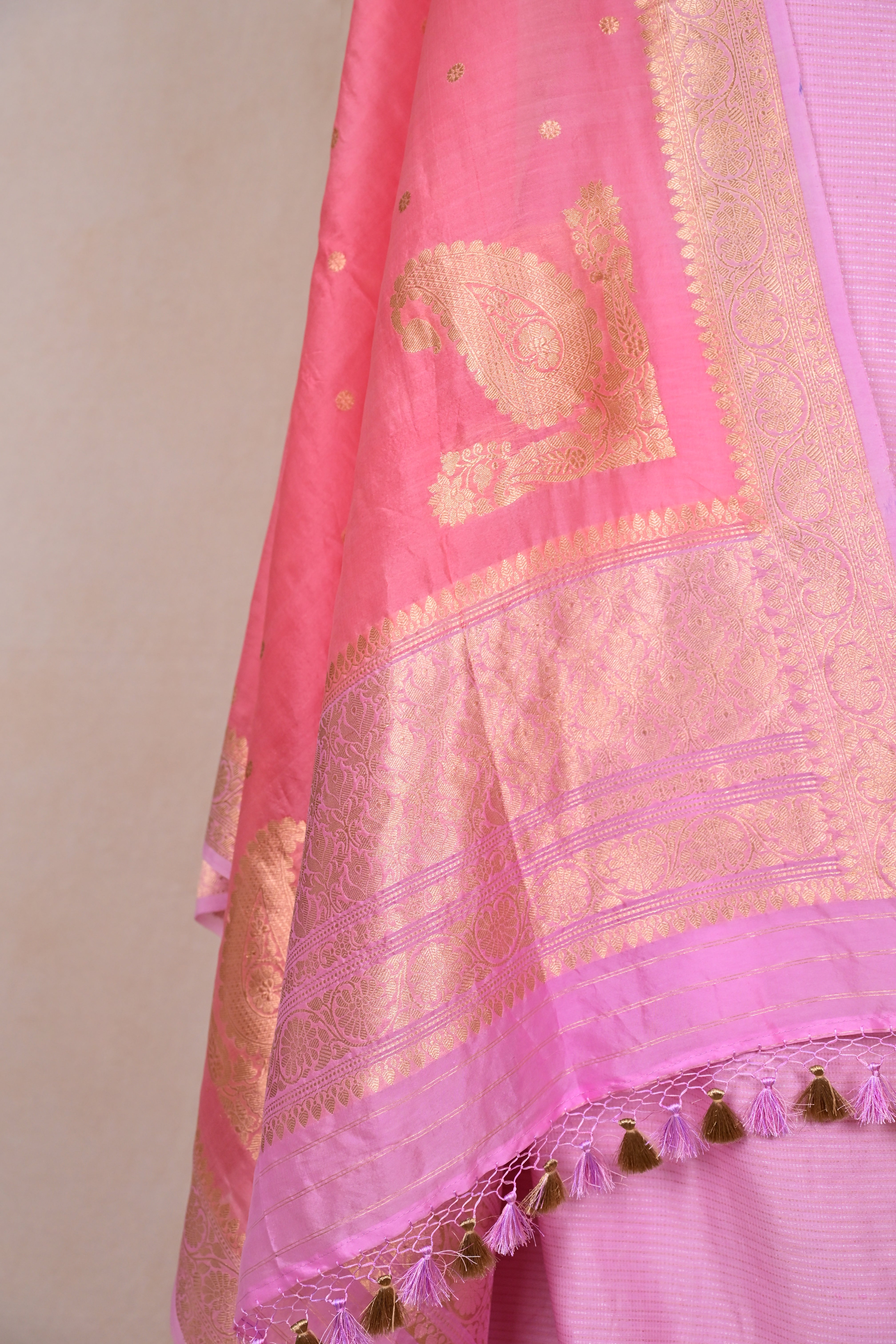 Light Lavender Pink Chanderi Silk Banarasi Suit