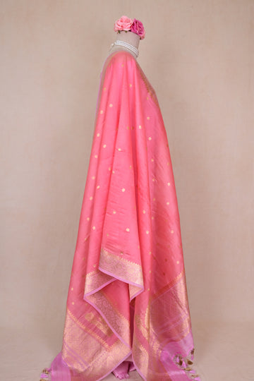 Light Lavender Pink Chanderi Silk Banarasi Suit