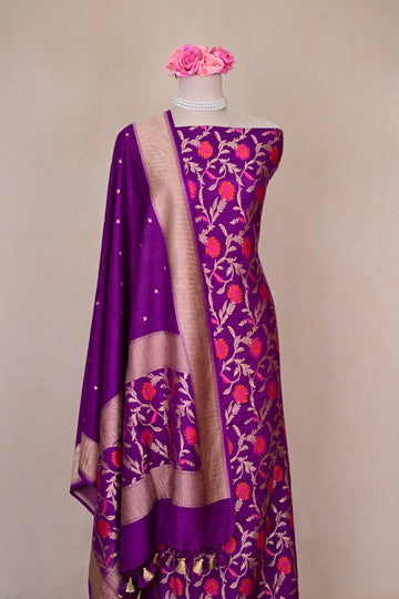 Royal Purple Banarasi Moonga Suit
