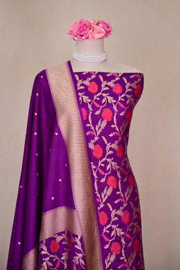 Royal Purple Banarasi Moonga Suit